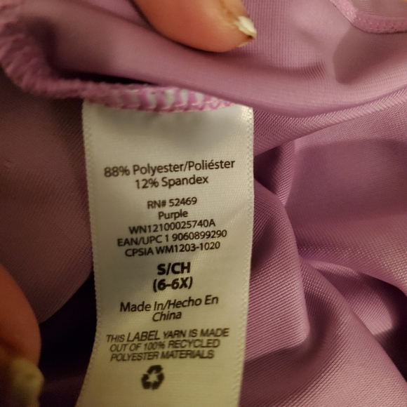Wonder Nation lilac floral long sleeve rash guard S 6-6x NWT - Picture 4 of 5